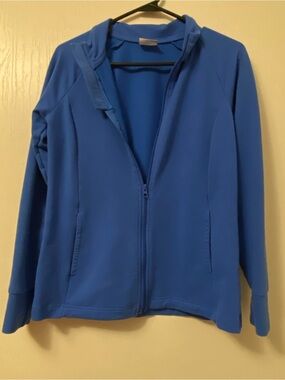 Women’s Blue Full-Zip Bomber Hoodie Jacket